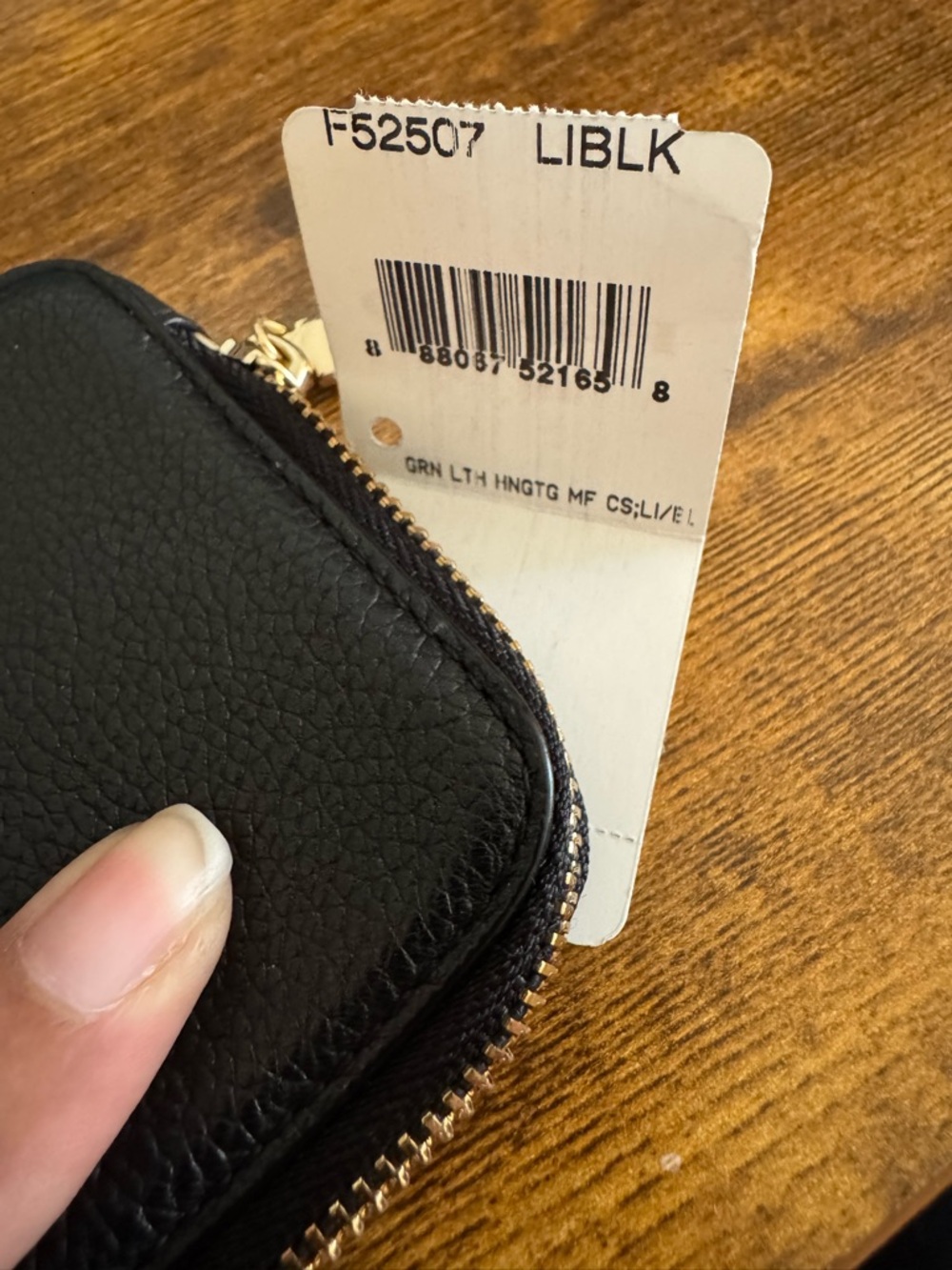 Coach XL Hangtag Wallet Black Leather Zip Pouch NWOT - Picture 5 of 6
